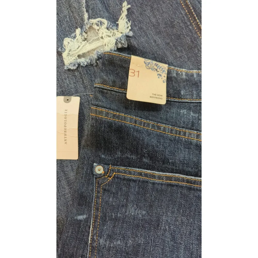 Pilcro Anthropologie The Bow Boyfriend Barrel Jeans NWT